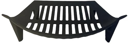 Heavy Duty inch grate | Conventional Large Cast Iron Sturdy Fireplace Accessory Fire Coal Log Grate, Metal Black for 16-Inch Fireback