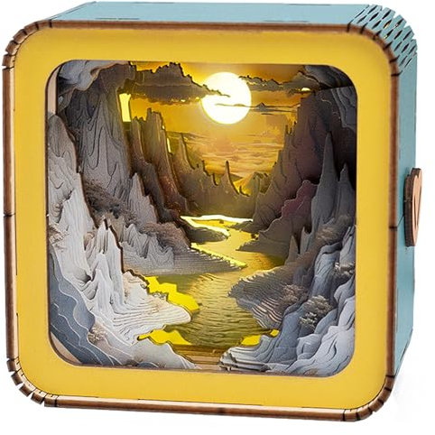 Blumuze 3D Wooden Puzzles Night Light, 3D Wooden Jigsaw Puzzles for Adults Kids, DIY 3D Puzzle Night Lamp Birthday Gifts for Women, Best Friends, Present for Lover on Christmas (L004)