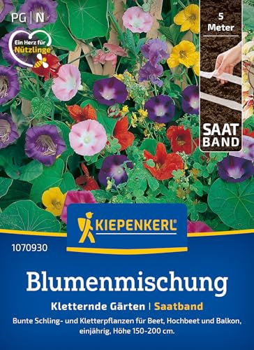 Kiepenkerl Blumensamen-Mischung Kletternde Gärten 1070930 - Blumensamen für vertikale Gestaltung - circa 150-200cm hoch - Blumenmischung, Saatband