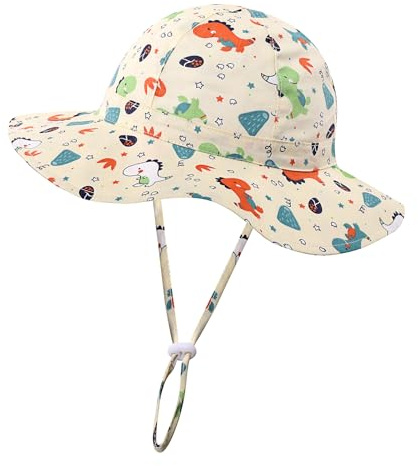 KAKU NANU Cappello Visiera Bambino Cotone Cappellino Bimba Neonato Estivo Anti UV Beige 2 3 4 5 Anni