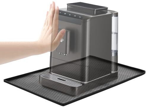 Tapvai Alfombrilla para Cafetera 48x30cm - Antideslizante y Impermeable con Borde Alto, Compatible con De'Longhi/Philips, Protege Encimeras