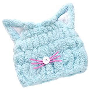 Beaupretty tappi da doccia asciugone cuffie doccia Asciugamano assorbente cuffie per doccia orecchio orecchie di bellezza cappuccio ad asciugatura rapida cuffia per asciugare i Blue