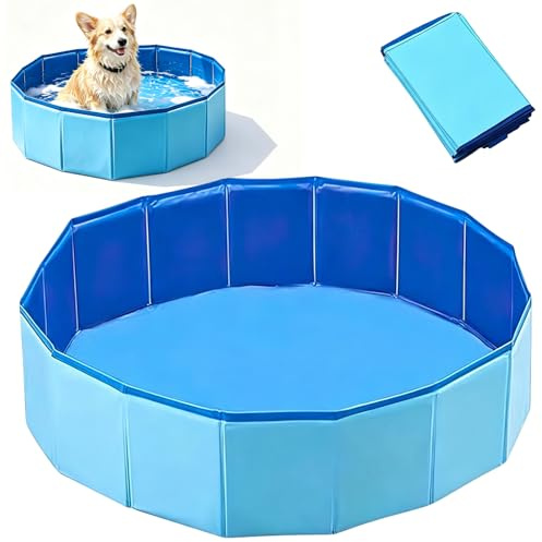 NICEWAT Vikbar hundpool, 50 x 10 cm vikbar hundplaskbassäng, förtjockad PVC hundpool liten, vikbar pool hundpool pool pool pool för små hundar katt