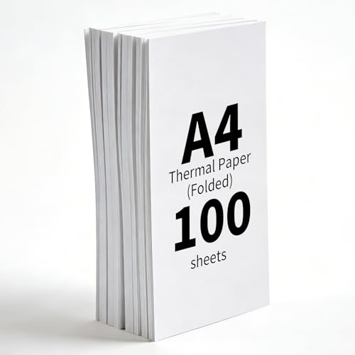 (100 Fogli) Carta Termica A4 per Stampante,Carta Termica A4 Pieghevole,Compatibile con la Maggior Parte Delle Stampanti Termiche,Senza BPA,Adatto per Stampanti Termiche per Documenti e Web