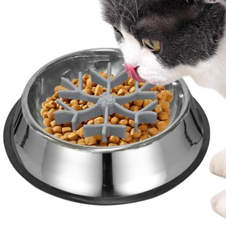 Anti-Glutton Dog Bowls Anti-Choking Bowl | Silicone Stainless Steel Pet Bowl for Dogs and Puppies Feeding Water and Food Breeds
