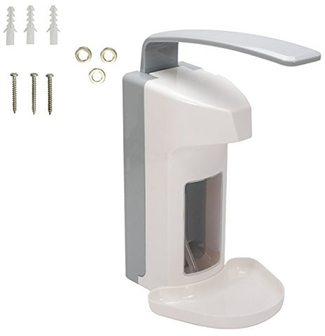 Work-INN Desinfektionsmittelspender Seifenspender 500 ml | Wand-Spender mit Tropfschale inkl Befestigungsmaterial Kunststoff | Dosier-Pumpe für Desinfektionsmittel/Seife | Sterilliumspender