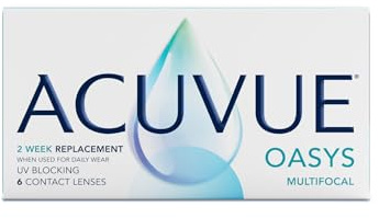 ACUVUE OASYS MULTIFOCAL - Lenti a contatto quindicinali per la presbiopia - Protezione UV;+0.00 diottrie; BC 8.4; DIA 14.30; ADD Low; 6 lenti