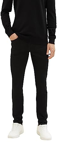 TOM TAILOR Herren 1021160 Troy Slim Fit Jeans, 10270 - Black Black Denim, 32W / 32L EU