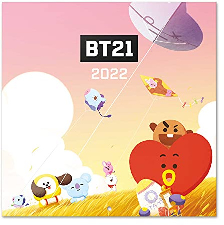Grupo Erik Calendario BT21 2022 incluye póster de regalo - Calendario 2022 pared │ Calendario anual 2022 pared - Calendario mensual - Producto con licencia oficial