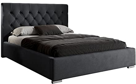 lukmebel Glamour II Polsterbett 180 x 200 cm mit Bettkasten - Doppelbett 180 x 200 mit Lattenrost - Bett 180 x 200 mit Stauraum Jasmine 96