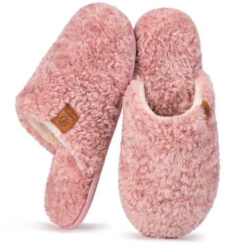 EverFoams Women's Cosy Alpine Shearling Memory Foam Slippers | Wool-Like Upper, Skin-Friendly Lining, Slip-On, Lightweight, Breathable, Non-Slip, Machine Washable, Outdoor, Gifts, Fall