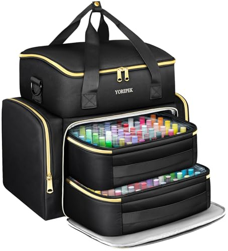 YOREPEK Extra Large Nail Polish Organizer Case Holds 96 to 100+ Bottles (15ml/0.5 fl.oz) UV lamp, Gel Polish Travel Case Bag with 2 Removable Pouches Fits Nail Suppiles, Manicurist Nail Tech Gifts
