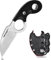 TONIFE Crescent Couteau de cou Couteau d'extérieur Lame fixe en acier 8Cr14MoV avec étui Lanyard et clip Couteau Full Tang Couteau de survie (Noir+Satin)