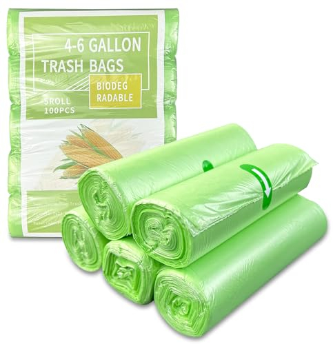 Diompirux 100 Stück x 20 Liter Kompostierbare Biomüllbeutel, 20 Stück pro Rolle, Besonders reißfest und wasserdicht, Recycelbar Abfallbeutel für Küche, für den Restmüll und die Wertstoffsammlung