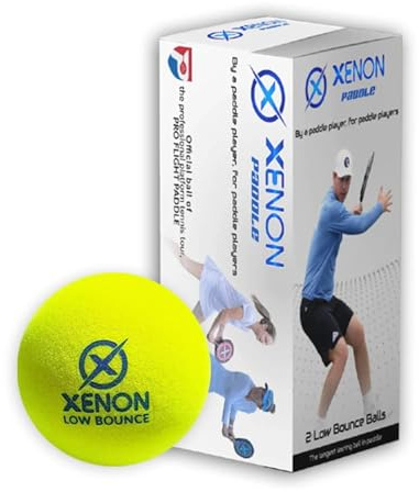X Low Bounce Platform Tennis Balls by Xenon, Warm Weather Play, Bright Yellow, Superb Durability, (2 Balls per Sleeve – 1 Sleeve, Low Bounce)