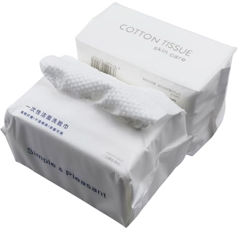 2 Packungen feucht-/trockenes, geruchloses Baumwolltuch; ultraweiches Baby-Pflegetuch, saugfähige Tücher für empfindliche Haut, Gesicht, Augen, Make-up-Entferner, Nagellack, Einweg-Reinigung des