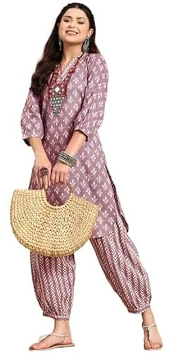 LookMark Conjunto Kurta para mujer, Melocotón, S