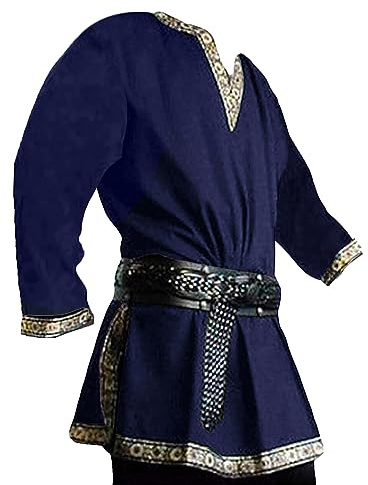 Runcati Medeltida kostym för män renässans pirat halloween viking tunika riddare cosplay krigare LARP skjortor