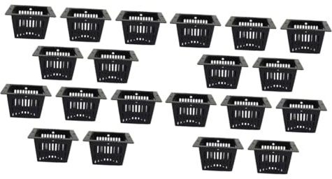 BCOATH Lot de 2 Pots Carrés pour Hydroponique pour Orchidées Tomates Poivrons Noirs avec Filet Aéré 10 Pièces