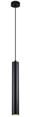 Alpinaluz Lámpara Colgante Tubular de Aluminio para Techo, Diseño Moderno de 40 cm con Casquillo GU10 y Cable Textil de 120 cm (Negro)
