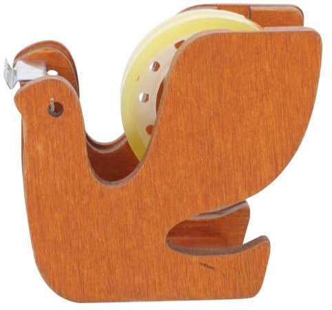 SHOWERORO Dispensador De Cinta De Escritorio Pequeño De Madera Diseño De Paloma, Cortador Integrado, Portacintas Portátil Para Oficina y Uso Doméstico