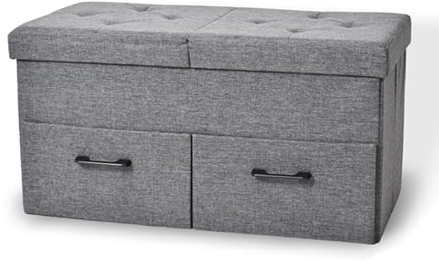 BB Loisir Banc de Rangement avec Coffre et tiroirs 2 Places 77x40x38cm