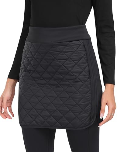 MoFiz Jupe Short Femme Hiver Jupe Matelassée Thermique Légère Jupe Randonnée Outdoor Gris EU M