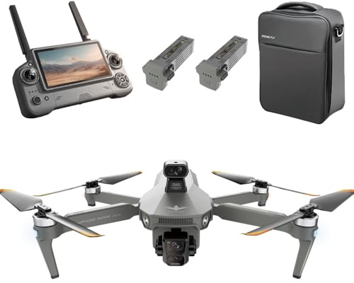 Ledovan Dron con cámara 4K para adultos, KF100MAX, prevención de obstáculos de 360°, estabilización cardán de 3 ejes, transmisión de vídeo a 6 km, cuadricóptero sin escobillas inteligente, 2 baterías