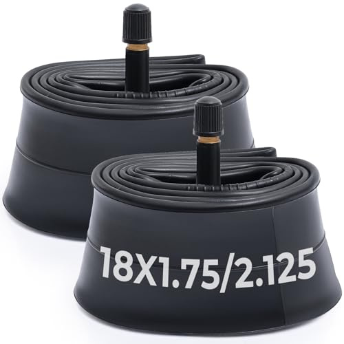MetersGod 2Pcs Fahrradschlauch 18 Zoll 18x1.75/1.95/2.0/2.10/2.125 mit AV32mm Valve Schrader-Ventil, 47/57-355 Schlauch - Kompatibel mit Straßen/City-Bike/Mountainbike