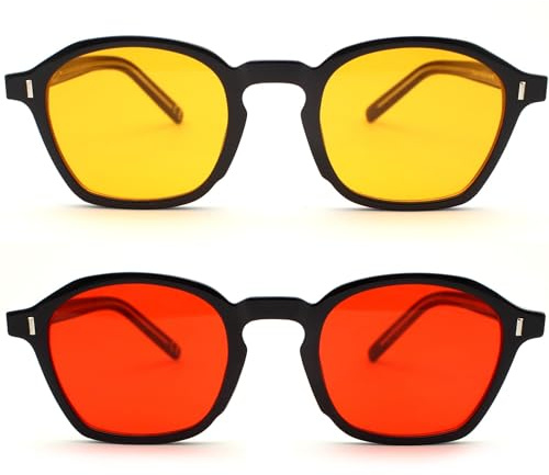 GEIFER Gafas Pack Amarillas y Rojas Bloqueo Luz Azul 90% 99% TR90+CP