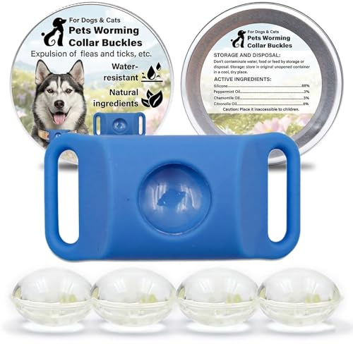 ZVD Capsule de Recharge pour Collier Anti-Puces et Anti-Tiques pour Chien – Accessoire Répulsif Naturel aux Huiles Essentielles, Protection Anti-Insectes, Sécurité Animaux (Bleu)