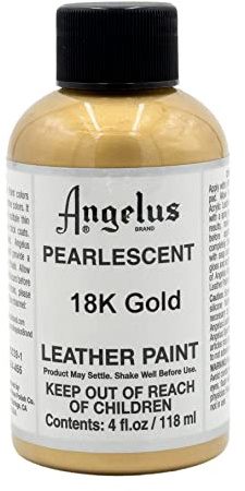 Angelus Brand Acrylic Leather Paint - Pearlescent 18K Gold (4oz)