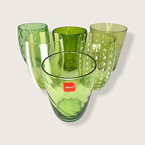 Zafferano - Melting Pot - Juego de 6 vasos Tumbler mixtos verde manzana MP00113