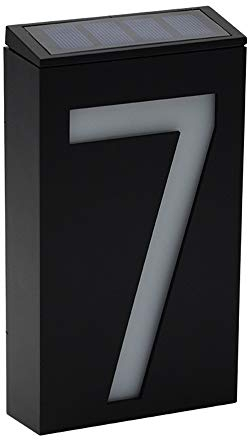 Solar Hausnummer, ZONCENG1 Hausnummer Beleuchtet Solar 6 LED Freie Kombination Digitales Solarbetriebene Hausnummer beleuchtung Tür Plate Lampe Ziffern Lichter Wasserdicht (7)