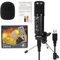 Kmise USB Metal Condenser Recording Microphone, Headphone Output and Volume Control, Mic Gain Control, Adjustable Stand, Plug and Play,Multisystem