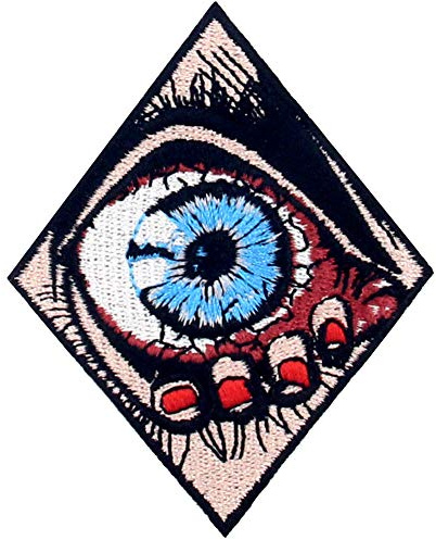 Aufnäher, bestickt, Design: Panik vom Auge, zum Aufbügeln oder Aufnähen