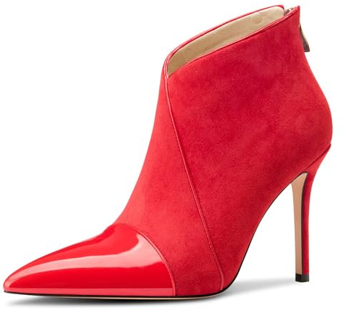 Castamere Women Stiletto High Heel Pointed Toe Ankle Boots Short Bootie Zipper Slip-on Party Office Dress Boots