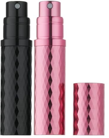 Aurdox Perfume Atomiser, Refillable & Travel Size Perfume Bottle with Bottom Pump, Leaking Proof, Luxurious Diamond Design, Mini Atomiser Bottles for Women and Men