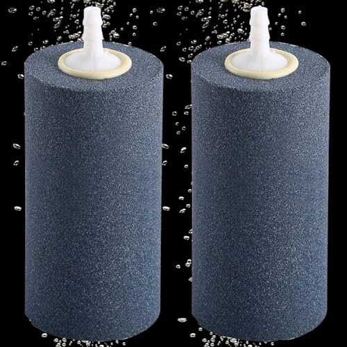 GBKDQQ 2 Stück Luftstein für Aquarium, 10 cm Großer Luftblasen Diffusor Airstones, 4mm / 6mm Schlauch Anschließbar, Aquarium Sprudelstein, Sauerstoffstein Sprudler für Teich und Aquarium Fischbecken