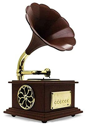 JFNHUTL Giradischi, Grammofono, Fonografo Bluetooth 4.2 Giradischi Musica Altoparlante Stereo Dinamico, Mini Metallo Retro S e