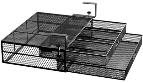 Mocoli Cassetto Sottopiano, Cassetto Sotto la Scrivania a 2 Strati Cassetti Organizer da Scrivania Nascosto Senza Foratur Sotto Scrivania per Ufficio, Casa, Scuola
