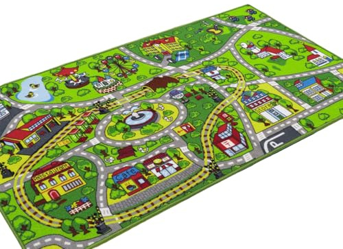 CLSSLVVBN Tappeto da gioco verde anti-gioco, tappeto da gioco avvolto in coperta per gattonare, 4 disponibili - per sale giochi, camere letto, 90x140cm