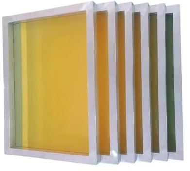6 st aluminium screentrycksram sträckt med 120T/140T/150T sidentryck polyestergult nät(30x40cm,80T 200Mesh)