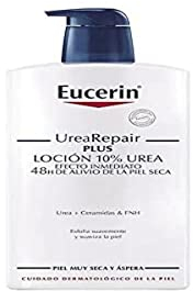 Eucerin UreaRepair Loción Corporal Intensiva 10% Urea (1000 ml), crema hidratante 72 horas, hidratante corporal con urea y ceramidas para un alivio inmediato, para pieles secas, muy secas y ásperas