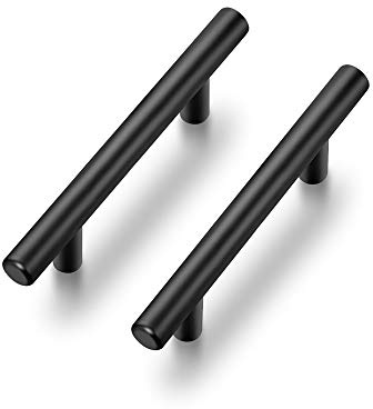 Ravinte 10 Pack |5'' Cabinet Pulls Matte Black Stainless Steel Kitchen Cupboard Handles Cabinet Handles 5”Length, 3” Hole Center 10-Pack