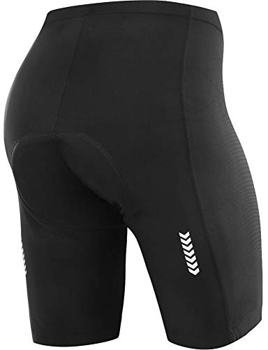 NOOYME Radlerhose Damen mit Sitzpolster 4D - Schnelltrocknend, Elastisch, Kurze Radlerhose mit breiterem und dichterem Polster
