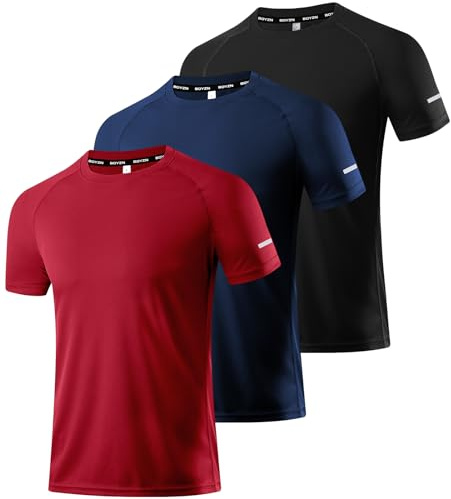 Boyzn 1, 3 eller 5-pack sportt-shirts, herr, kortärmade t-shirts, funktionell skjorta, löpskjorta, snabbtorkande ventilerande sportskjorta, sommar, fitnessskjorta, träningströja för löpning, träning,