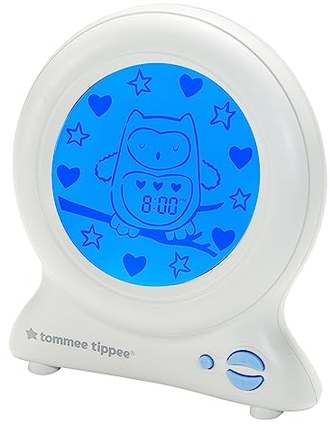 Tommee Tippee Groclock Uhr und Schlaftrainer, Wecker und Nachtlicht für Kleinkinder, mit USB-Anschluss