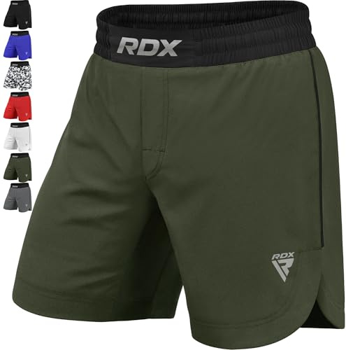 RDX MMA Pantalones para Entrenamiento y Kickboxing - Cortos para Artes Marciales, Grappling, Sparring, Boxeo, Cage Fight - Shorts para BJJ, Muay Thai, Gimnasio Fitness y Deportivos de Combate