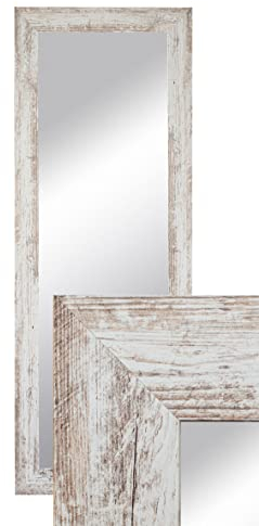 BD ART Specchio decorativo da parete, 150 x 50 cm, in pino bianco